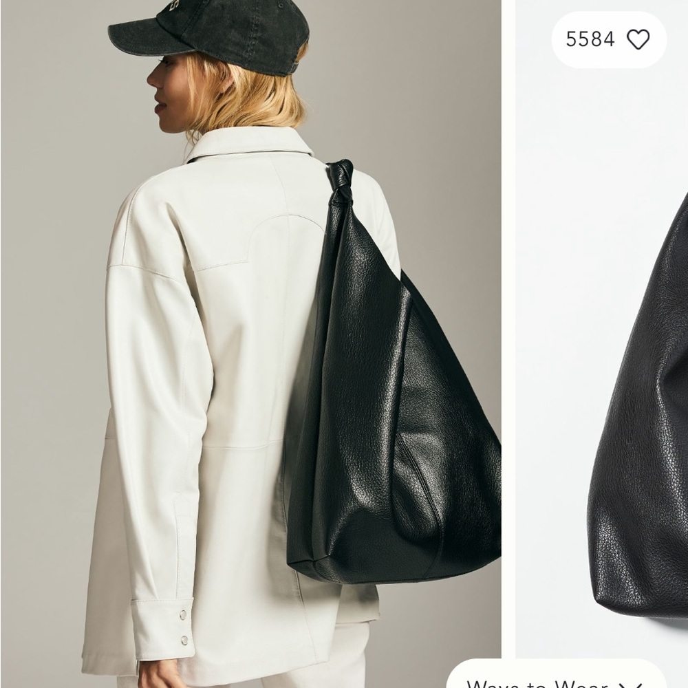 The Love Knot Slouchy Bag Anthropologie black